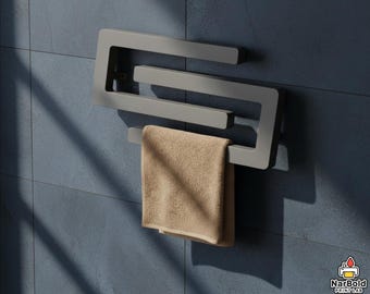 Minimalist Plastic Towel Rack STL – Modern Wall-Mounted Towel Holder 3D Print File Digital Download