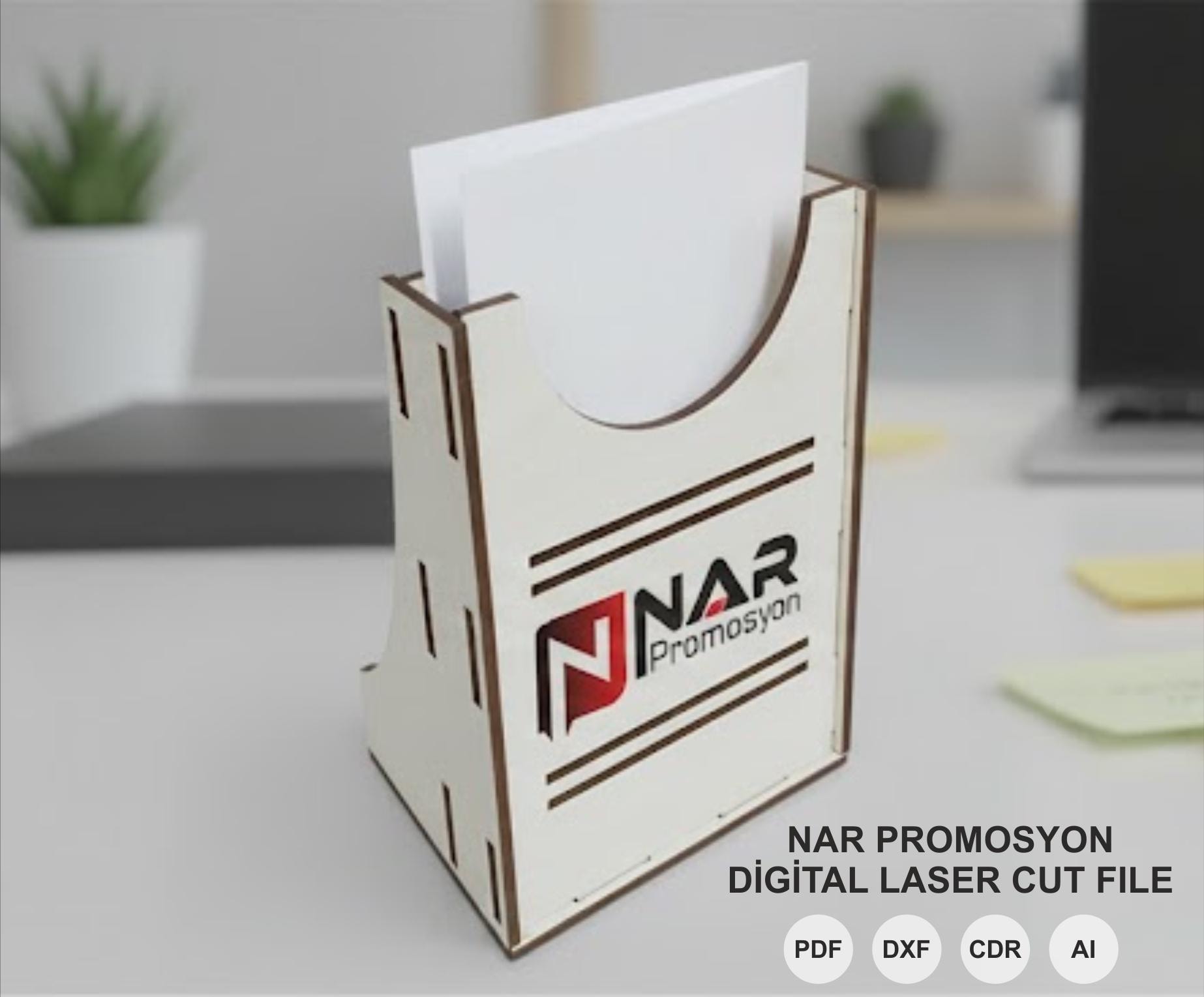 Laser Cut Desk Memo Holder File | Vertical Notepad Stand | Cnc ...