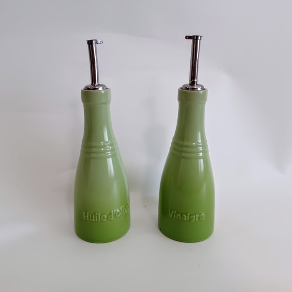 Vintage Le Creuset Oil and Vinegar Bottles | 1990s Vintage Kitchen