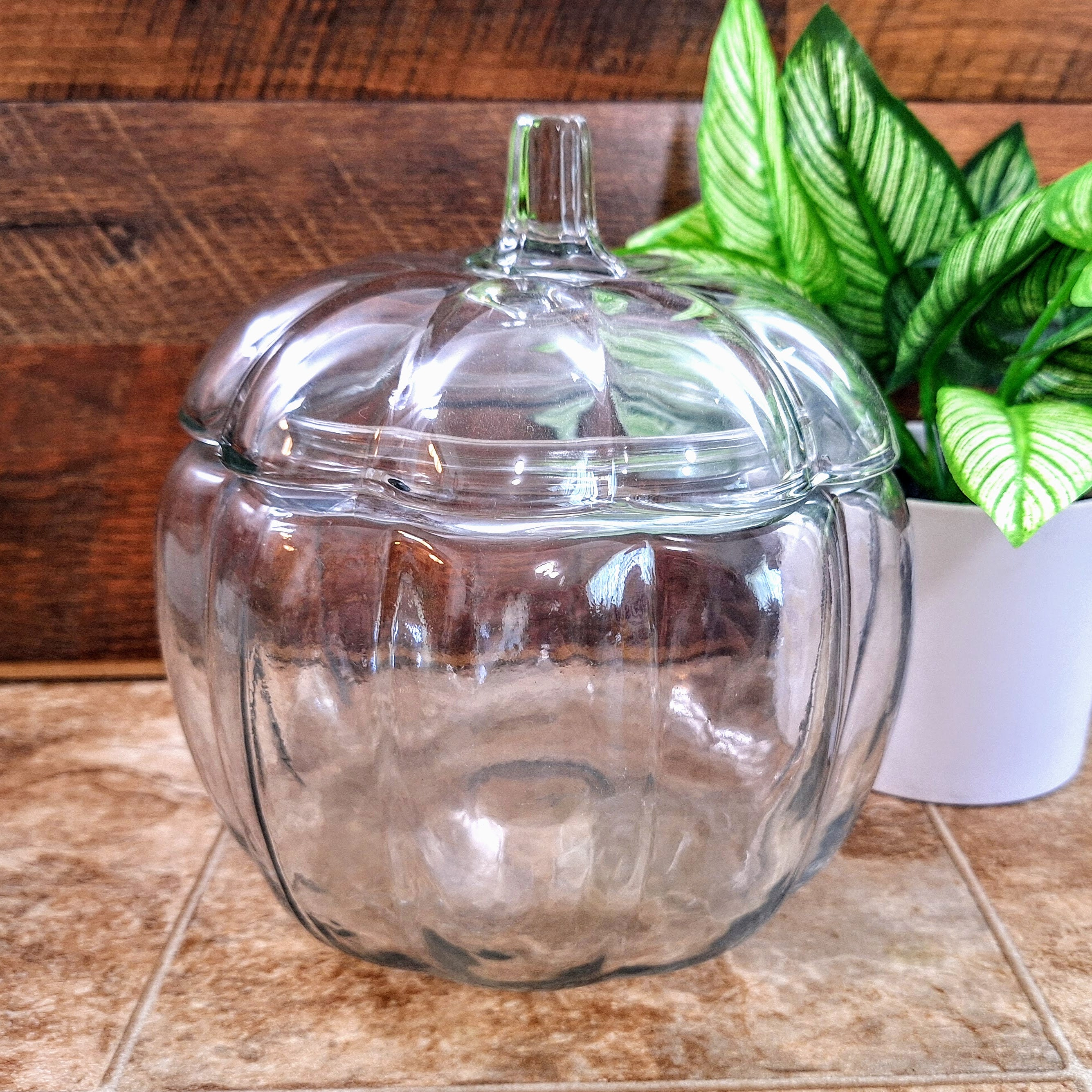 Vintage Glass Pumpkin Cookie Jar: 1980s Anchor Hocking Pumpkin Canister…