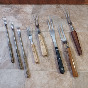 Vintage MCM Kitchen Cooking Forks | Mid Century Granny Forks | Vintage Meat Forks