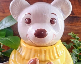 vintage Smokey the Bear cub ceramic cookie jar + Salt