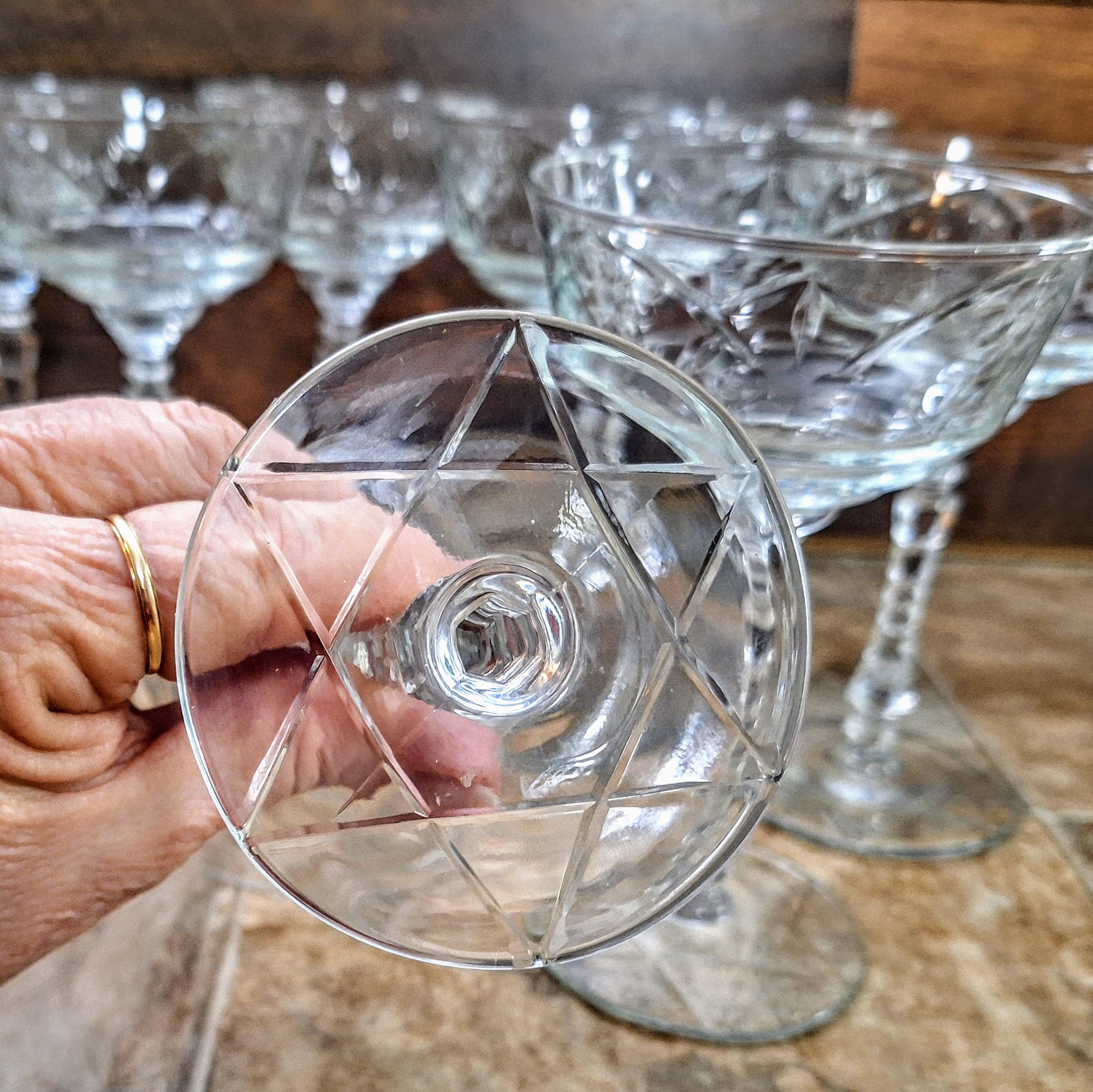 Vintage Rock Sharpe Cocktail Stems: Art Deco Libbey Glass Barware