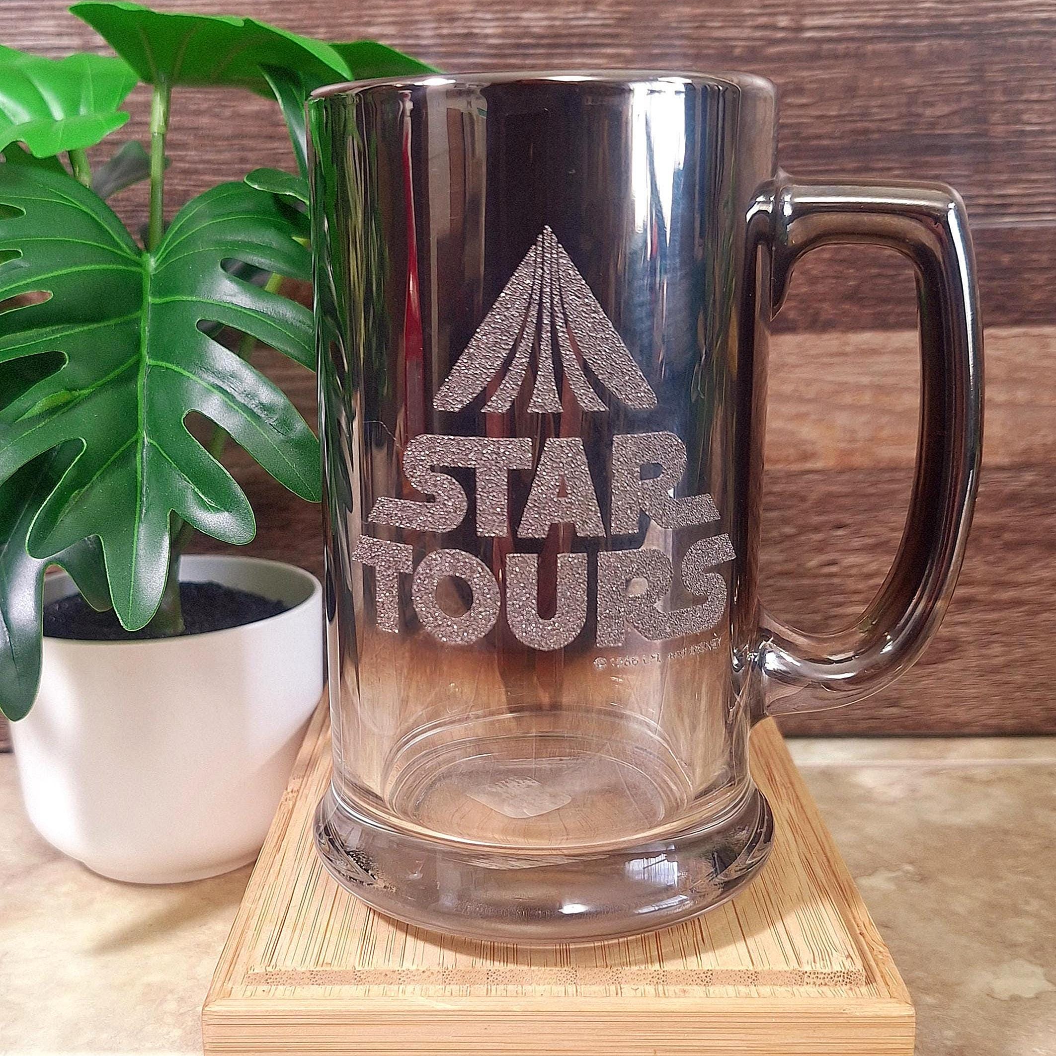 東京ディズニーランド STAR TOURS コップ 当時物 Vintage 1986 Star Tours Silver Ombré Glass Mug: Disneyland