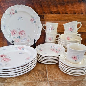 Vintage Pfaltzgraff Secret Rose Dinnerware: 30-piece Set - Etsy