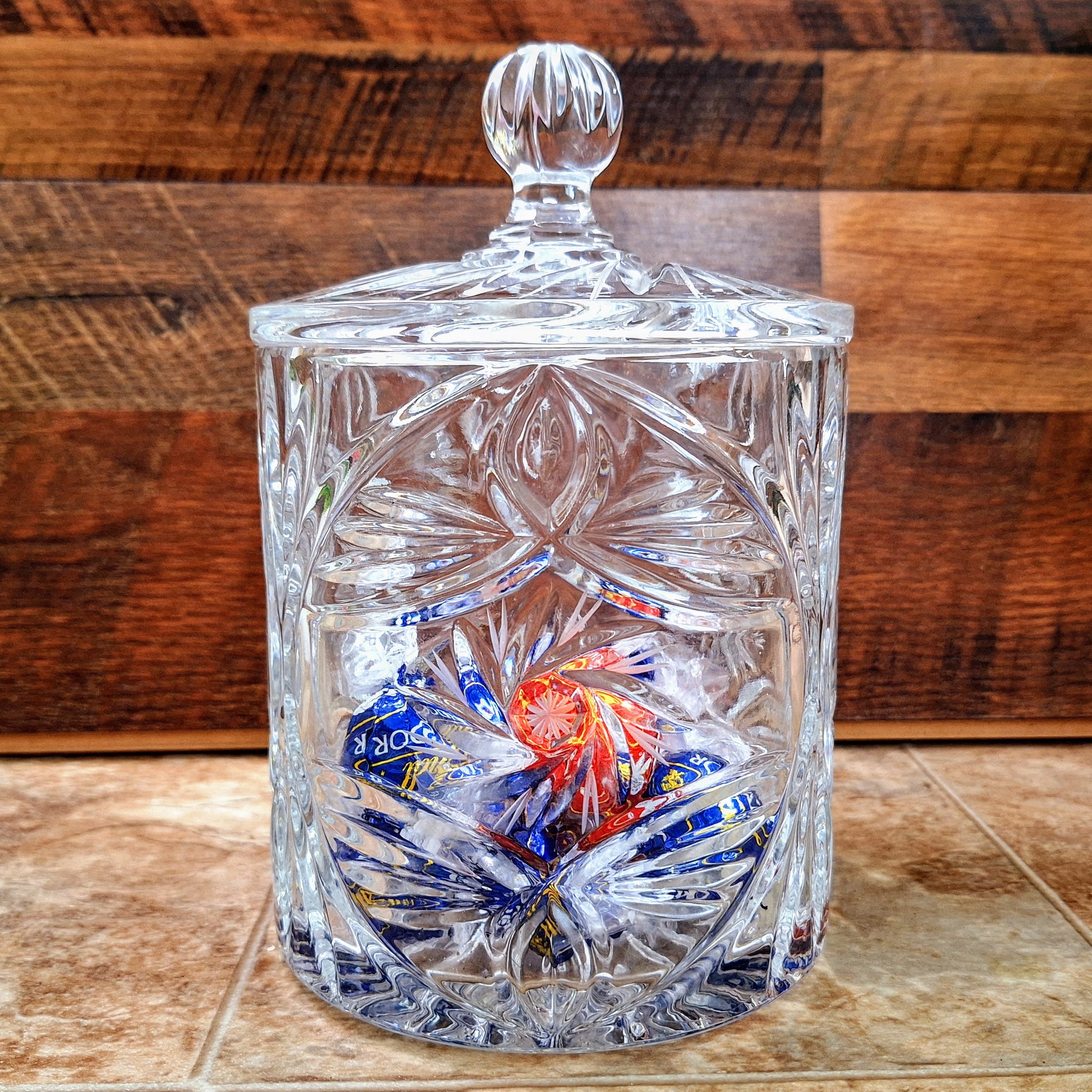 LAJABYレジャビーCRYSTAL 70D/2 SALE! Vintage Shannon Crystal Biscuit Jar: Double Decker Lead Crystal