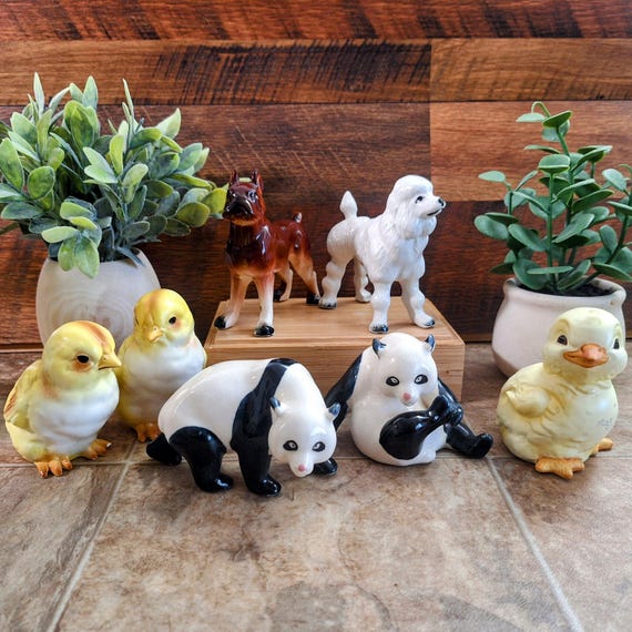 Vintage Ceramic Animal Figurines: MCM Menagerie Decor - Etsy