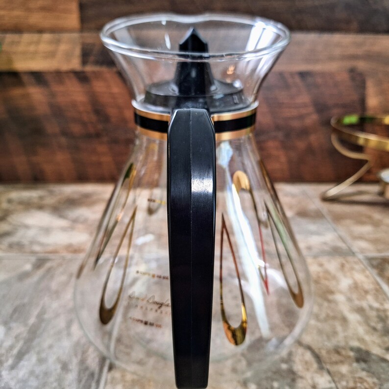 Mid Century Modern Glass Coffee Pot With Candle Warmer 1960s Etsy