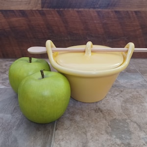 Vintage Yellow Dish with Lid | 1990s Sur La Table Kitchen Decor