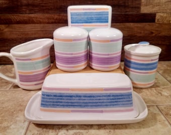 Vintage Pastel Table Serving Set: 1990s Color Compliments