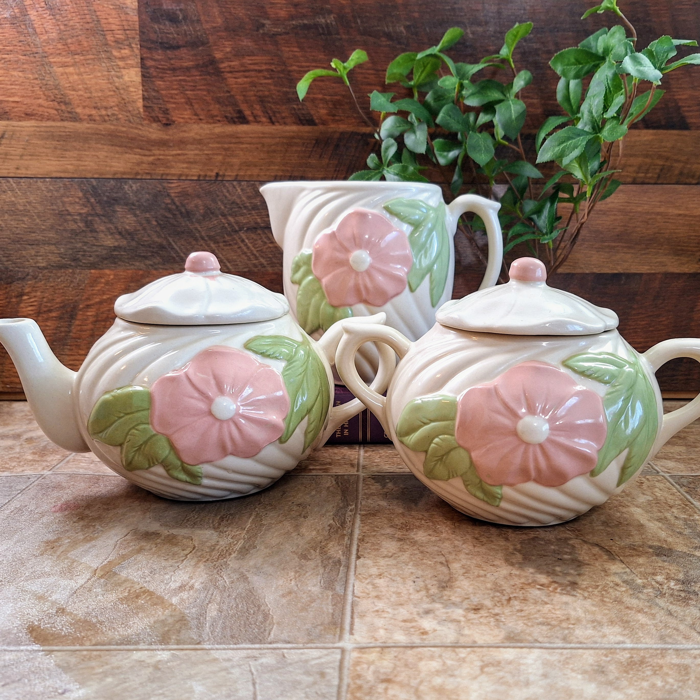 Vintage American Bisque Tea Set: 1930s Cottagecore Kitchen Decor - Etsy