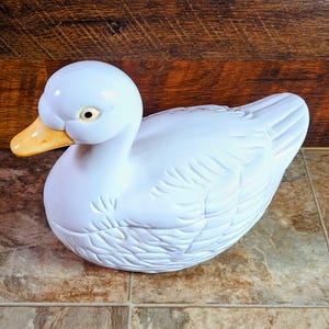 Vintage Ceramic Duck Cookie Jar 1980s White Pekin Duck Kitchen Decor - Etsy