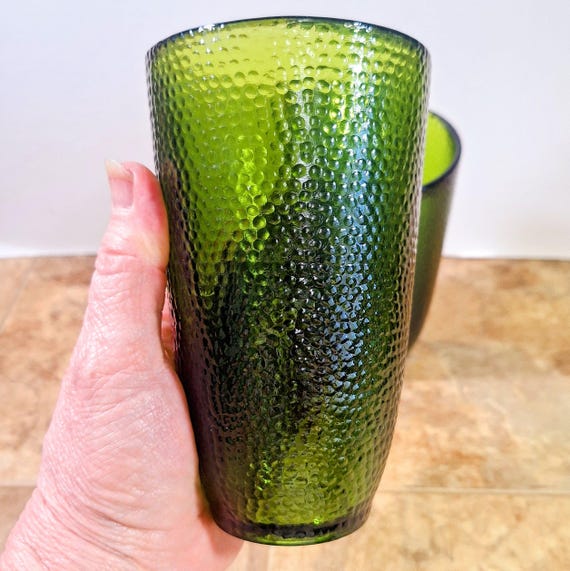 Vintage Avocado Green Textured Tumblers: 1970s Iced Tea Glasses, Set of 4 -  Etsy