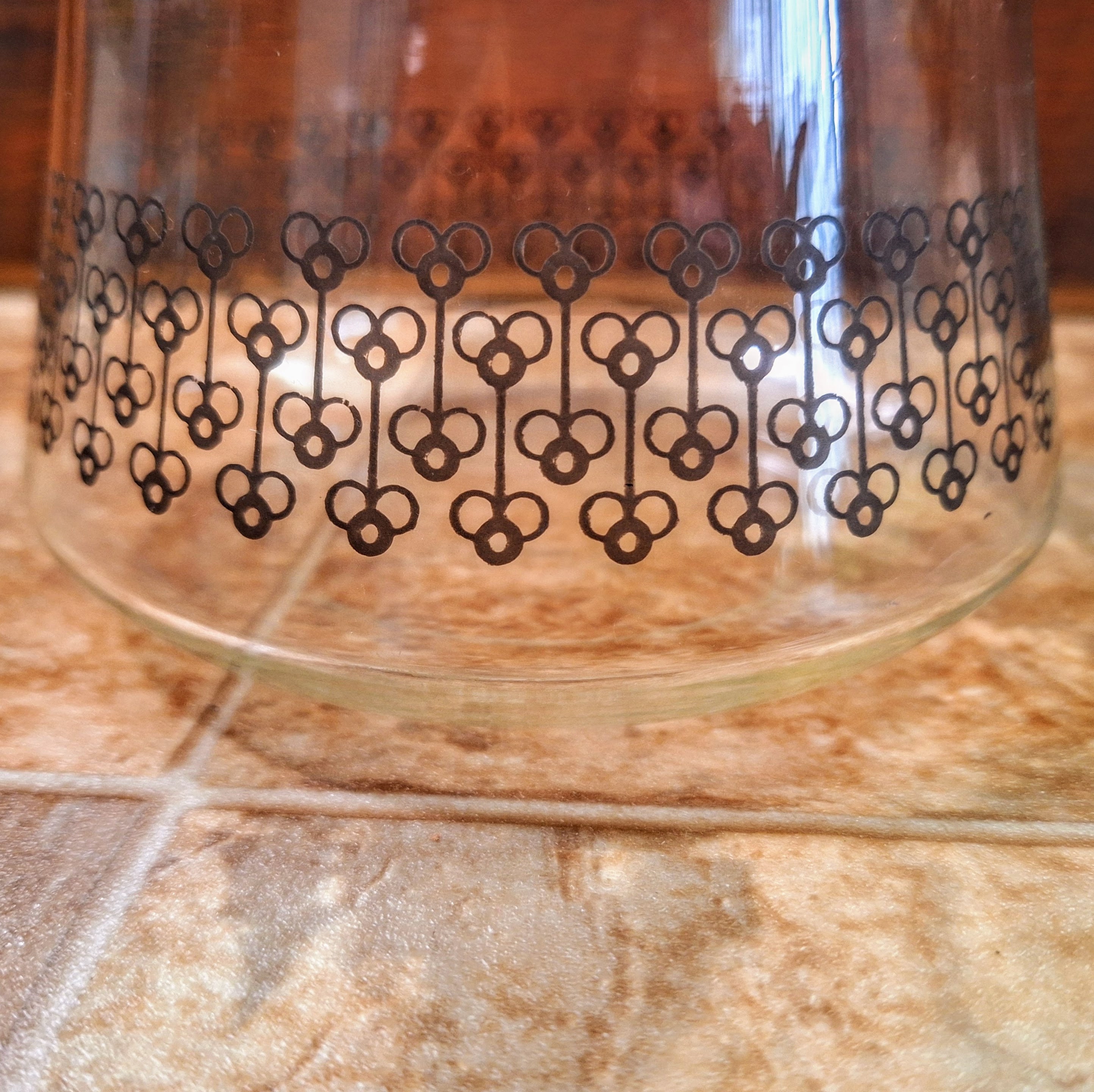 Vintage Pyrex Clear Coffee Pot | MCM 1960s Black Bee Design