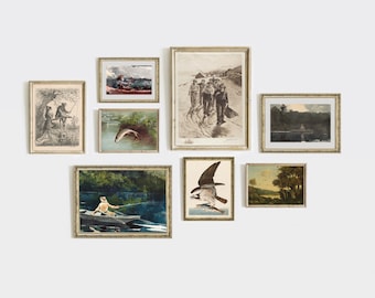 Vintage Fischen Art Print Set | Rustikale Galerie-Wanddekoration (Digitaler Download)