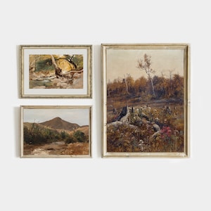 Masculine Gallery Wall | Masculine Wall Art | Hunting Art | Masculine Art | Manly Art Prints | Hunting Picture Collage | Dark Masculine Deco