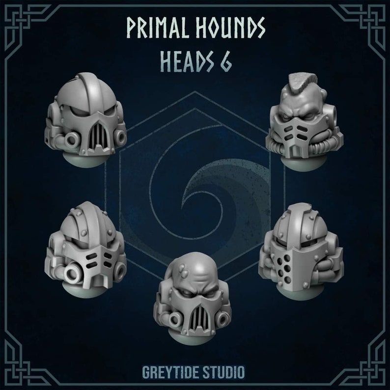 Various Marine Wolves Head Packs, Primal Hounds Bitz Kitbashing Pack 6