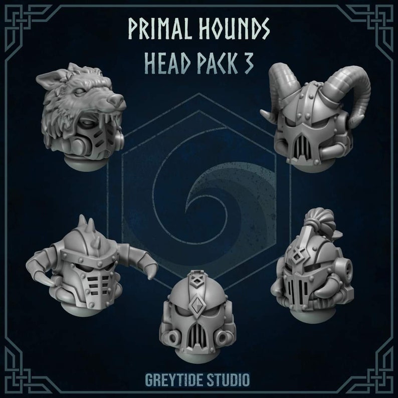Various Marine Wolves Head Packs, Primal Hounds Bitz Kitbashing Pack 3