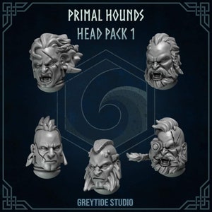 Various Marine Wolves Head Packs, Primal Hounds Bitz Kitbashing Pack 1