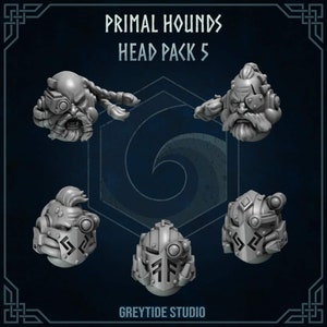 Various Marine Wolves Head Packs, Primal Hounds Bitz Kitbashing Pack 5