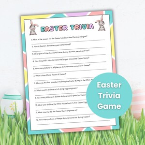 Easter Trivia Game, Easter Games for Teens and Adults, Easter Family Games, Easter Quiz for Large Groups, Spring Trivia, Trivia with Answers