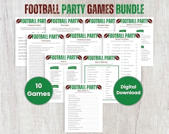 Football Party Games Bundle with 10 Party Games, Office Party Games, Adult Party Games, Football Watch Party
