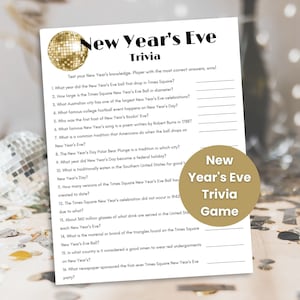 New Years Eve Trivia Game, Holiday Trivia Game, Winter Trivia Game, New Years Eve Party Game, Trivia Questions