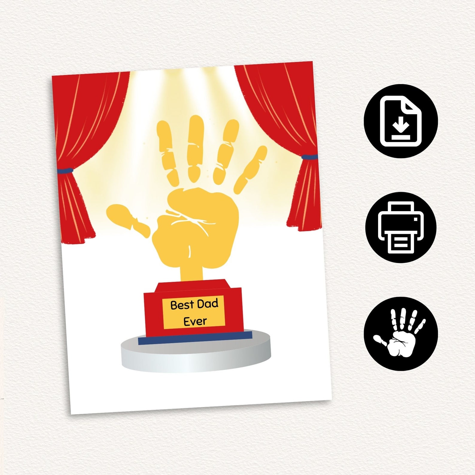 Best Dad Ever Handprint Art, Fathers Day Handprint Craft for Kids ...