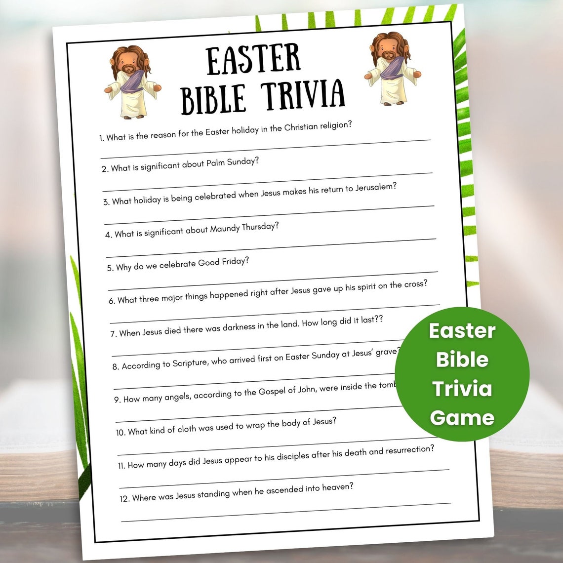 Easter Printable Free Trivia