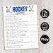 Hockey Trivia Game, Hockey Printable Game, Sports Trivia, Trivia ...