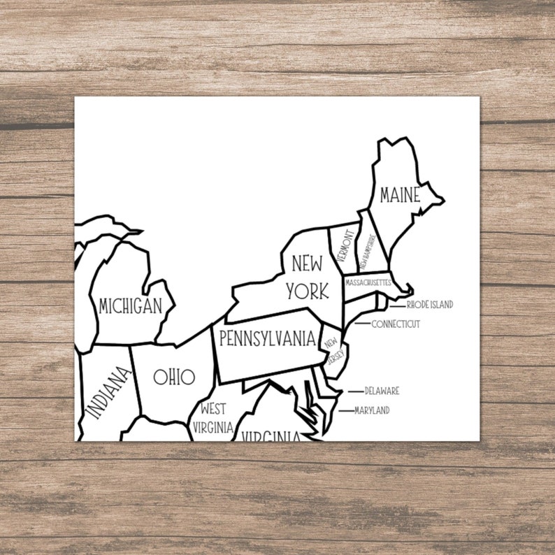 Printable Map of the USA, United States Map, 50 States Map, USA Map Printable, Procreate - Etsy
