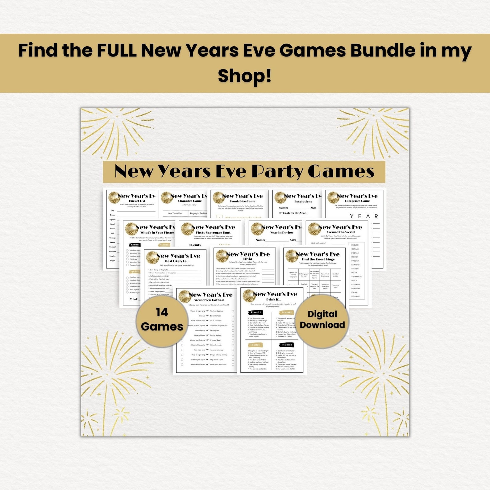 New Years Eve Drink If Game, NYE Games, New Years Eve Party Game ...