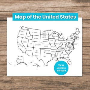 Carte des États-Unis à imprimer, carte de suivi des ventes, carte des 50 États, page à colorier de carte des États-Unis, carte de suivi des voyages, suivi des ventes Etsy, procréation