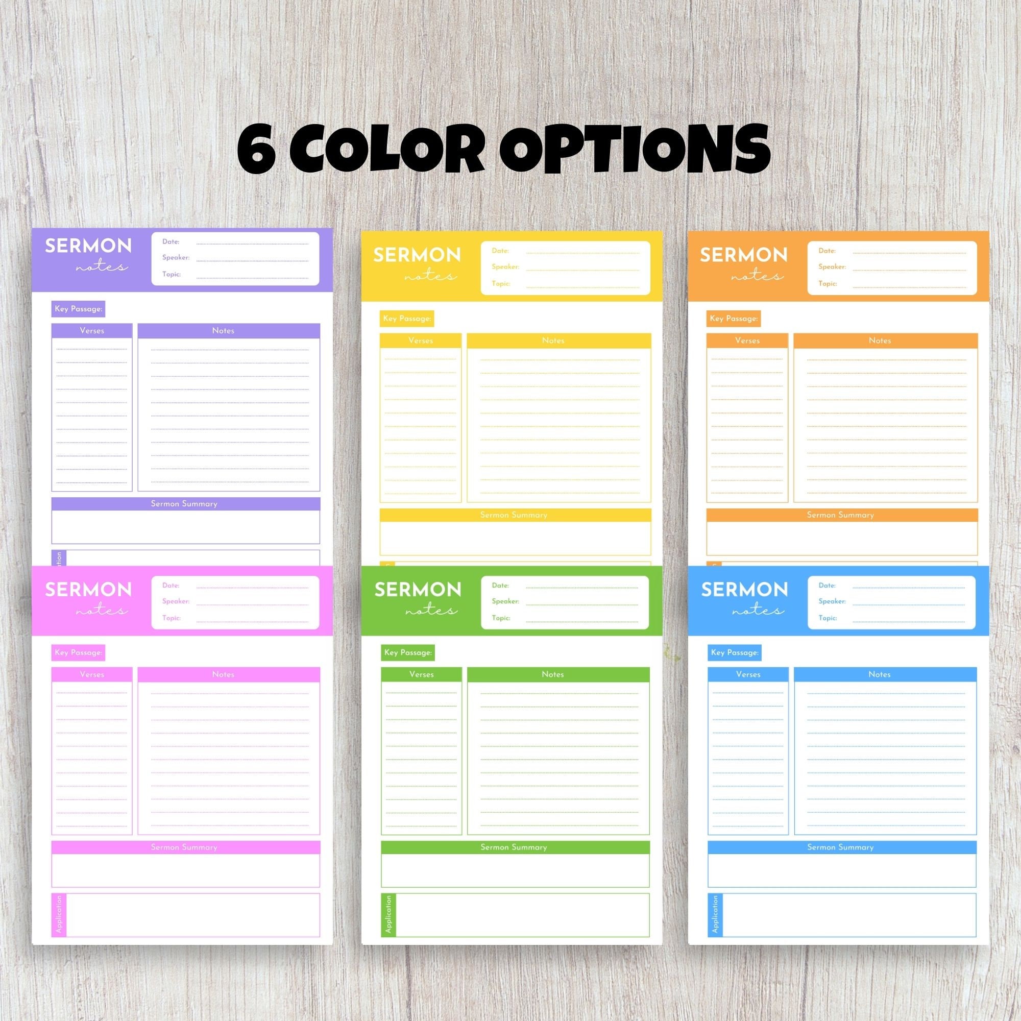Sermon Notes Template, Bible Study Notes, Christian Planner, Church ...