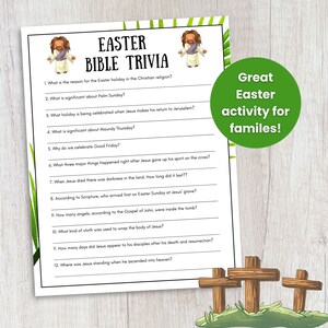 Easter Bible Trivia Game Printable, Christian Easter Games, Sunday ...