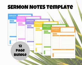 Sermon Notes Template, Bible Study Notes, Christian Planner, Church Notes, Bible Goodnotes, A5 A4 US Letter Size