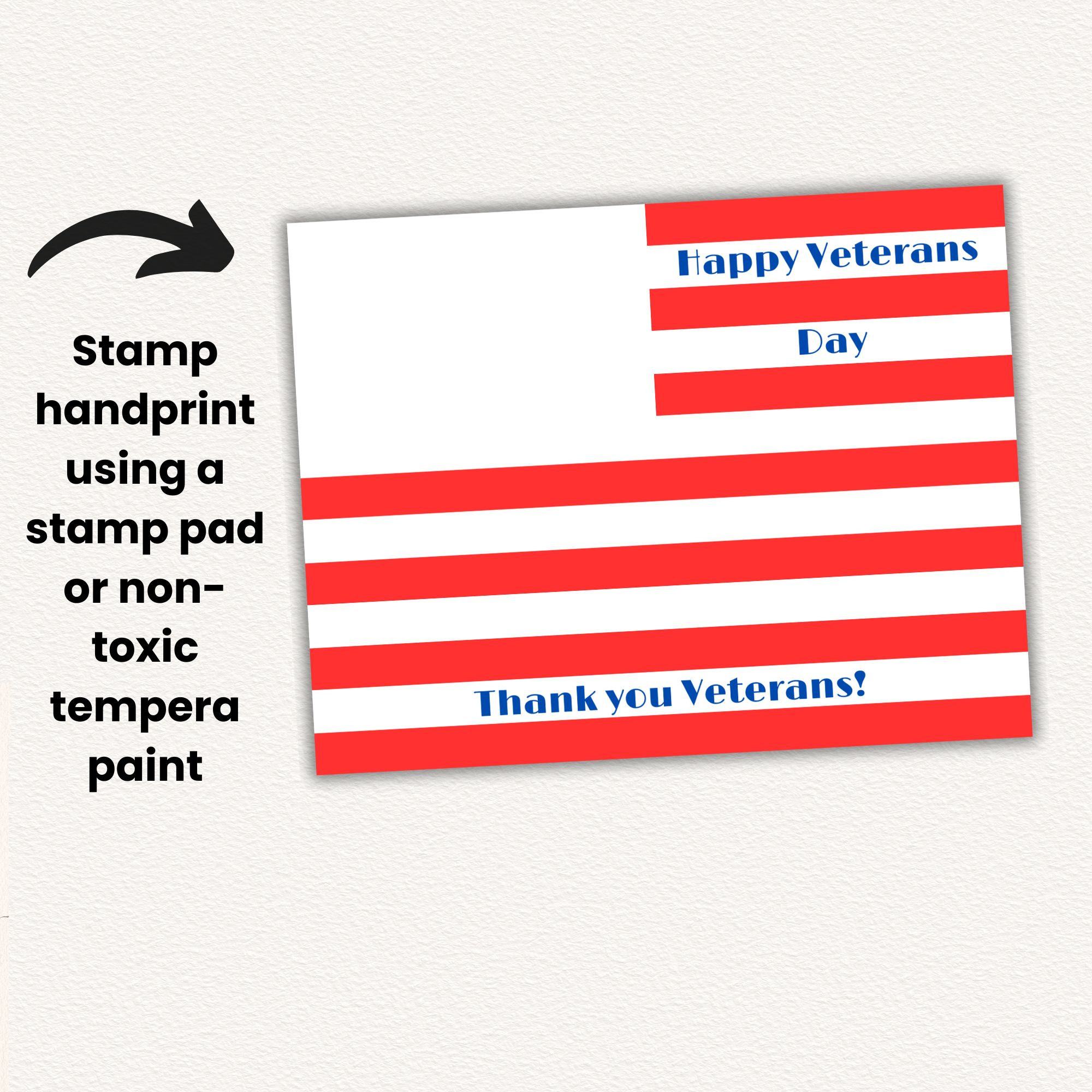 Veterans Day Handprint Craft, Happy Veterans Day, Gift for Veterans ...