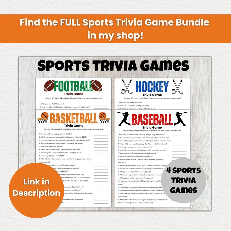 Basketball Trivia Game, Basketball Printable Game, Sports Trivia ...