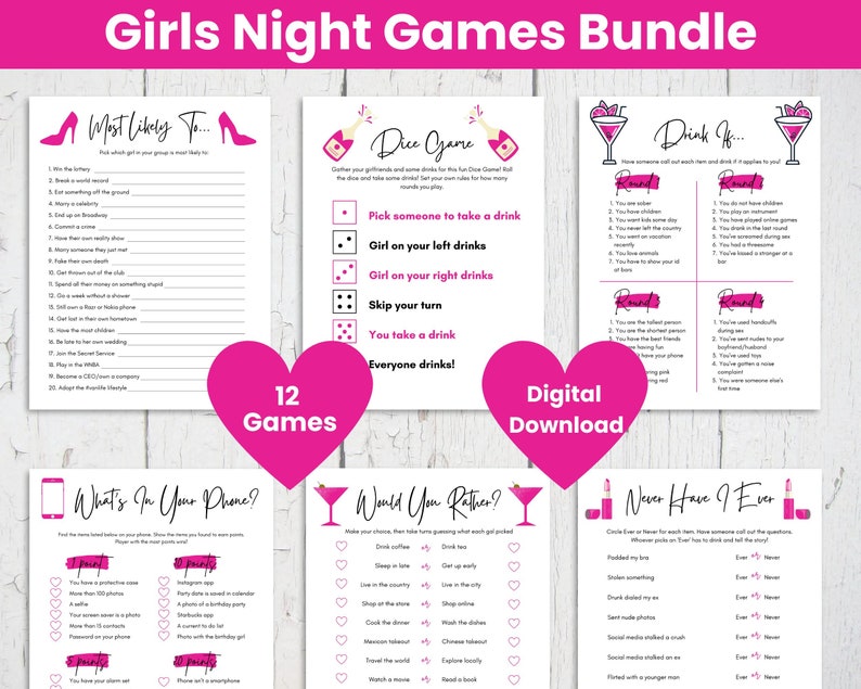 Girls Night Printable Games Good for Ladies Night Girls - Etsy