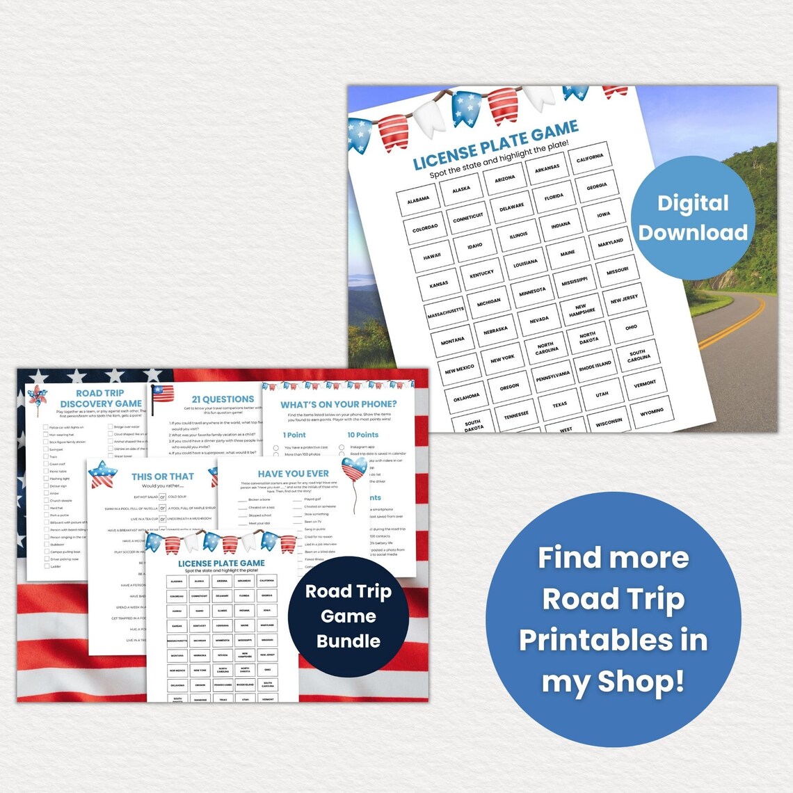 Road Trip Trivia Game, Printable Road Trip Game for Families and Adults, Road Trip Activities ...