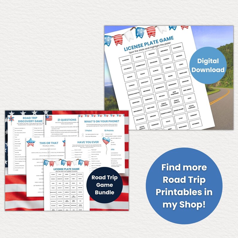 Road Trip Trivia Game, Printable Road Trip Game for Families and Adults, Road Trip Activities ...