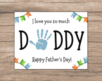 Vatertag Handabdruck Kunst, Handabdruck Handwerk für Kinder, Vatertag Handabdruck Karte, Handabdruck Andenken Geschenk für Papa, Papa Handabdruck Kunst