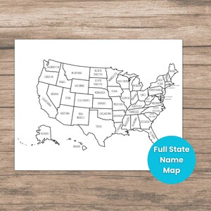 Printable Map of the USA, United States Map, 50 States Map, USA Map Printable, Procreate - Etsy