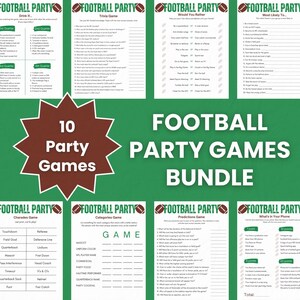 Football Party Games Bundle, Office Party Games, Adult Party Games, Football Watch Party, Football Trivia, Football Predictions