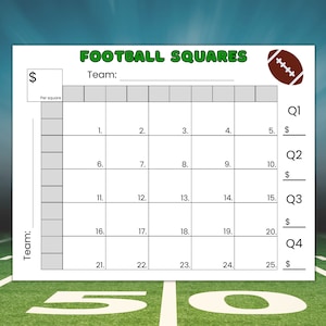 25 Quadrate Fußball-Quadrat-Spiel zum Ausdrucken, Fußball-Spendenaktion, Fußball-Wettspiel, Fußball-Quadratraster