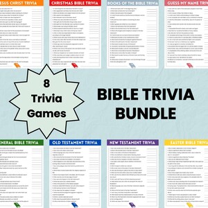 Pacchetto di giochi di quiz sulla Bibbia, quiz sul Nuovo Testamento, quiz sull'Antico Testamento, giochi biblici per adulti e bambini, giochi da chiesa, domande di quiz