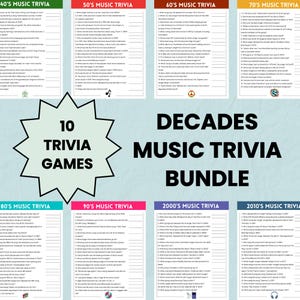 Gioco di quiz sulla musica, gioco di quiz sui decenni, gioco di quiz per feste sui decenni, quiz anni '90, quiz anni '80, domande di quiz, quiz da pub, quiz per adulti