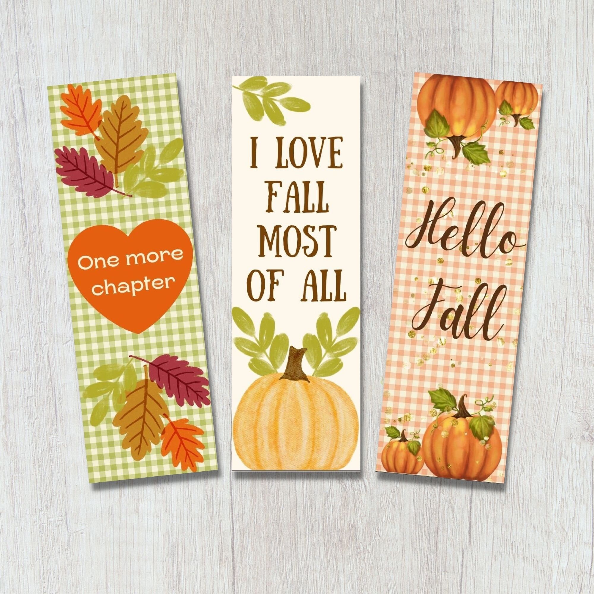 Printable Fall Bookmarks, Watercolor Bookmarks, Book Club Bookmark ...
