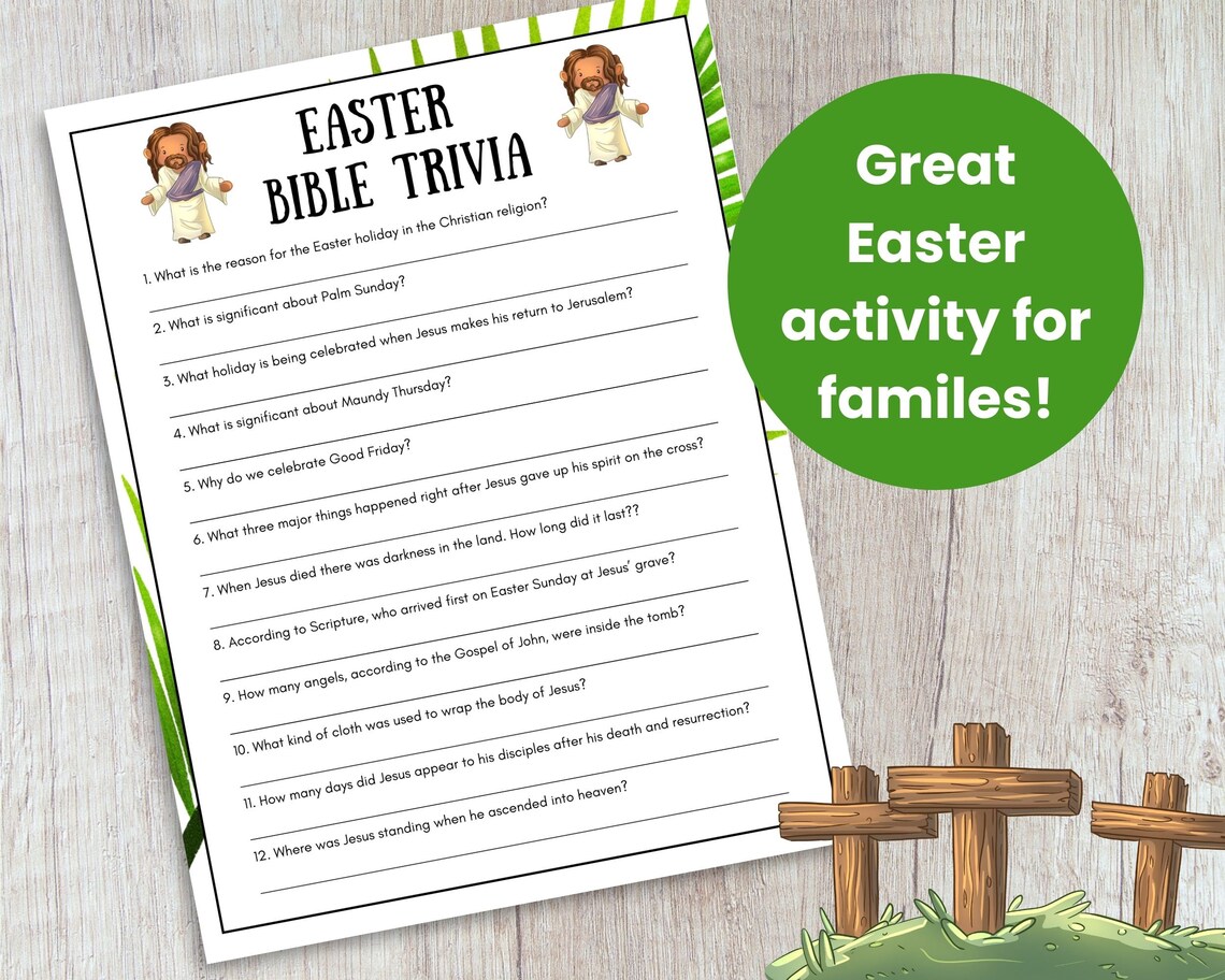Easter Bible Trivia Game Printable Christian Easter Games - Etsy