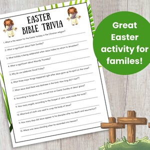 Easter Bible Trivia Game Printable Christian Easter Games - Etsy